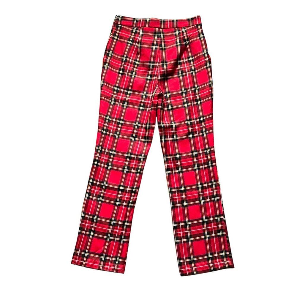 Forever 21 Red Plaid Tartan Pants: Y2K, Modern - Picture 2 of 3